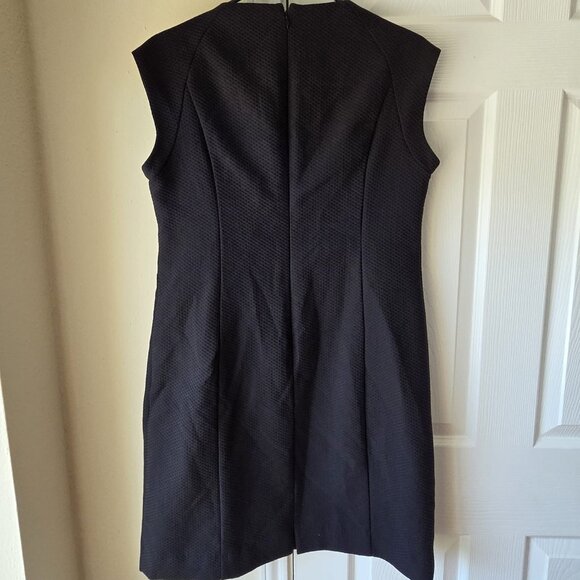 Nina Mclemore Dress 8 Swiss Cotton Blend Pique Black Dress Black $695 - Picture 6 of 9